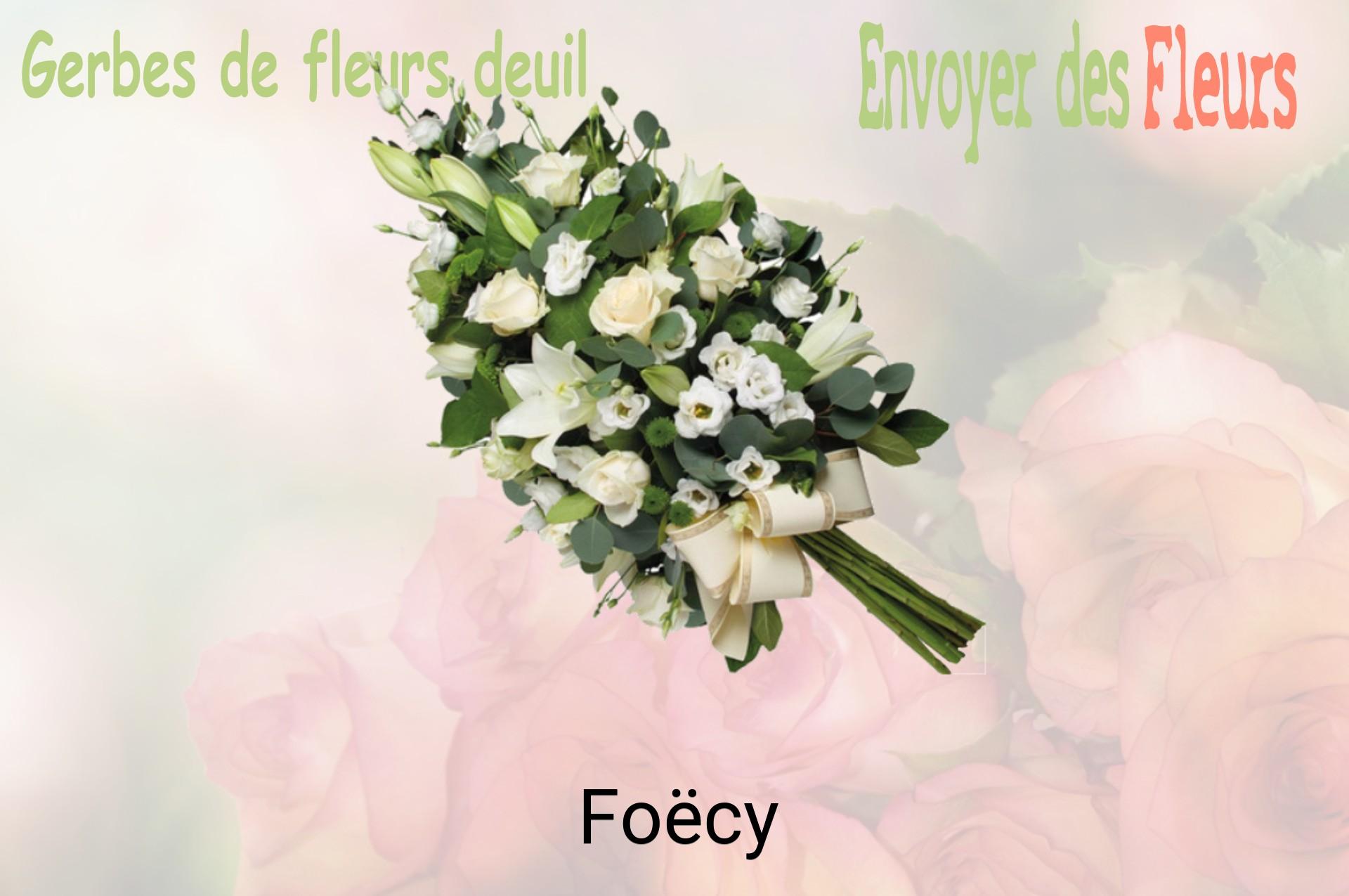 Gerbe de fleurs de deuil livrée à Foëcy
